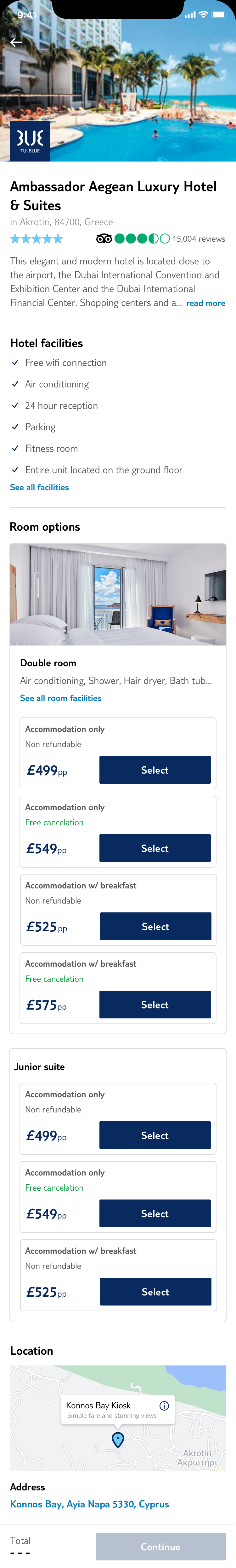 Hotel detail page