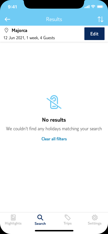 Error screen before — generic icon