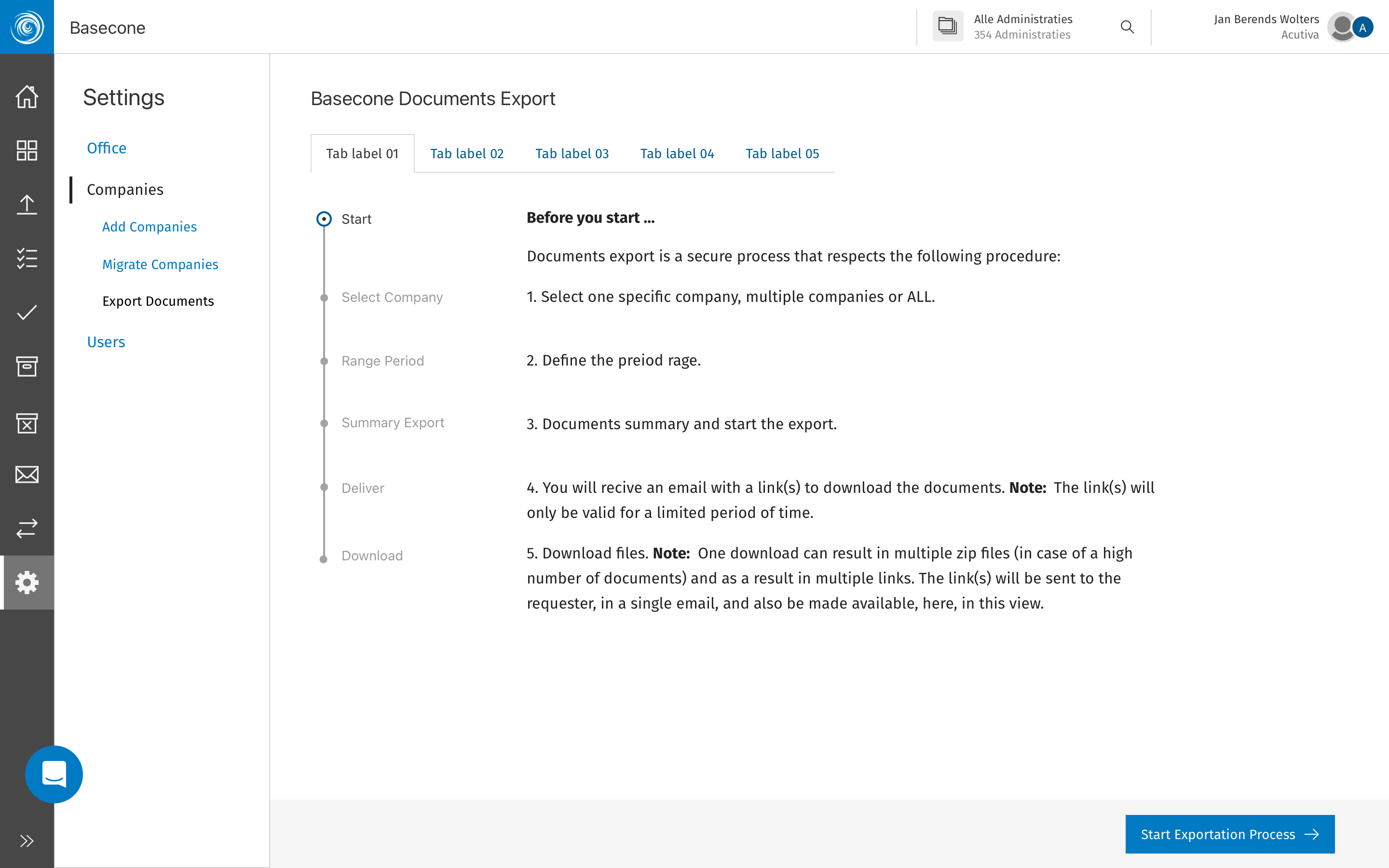 Account configuration — setup flow