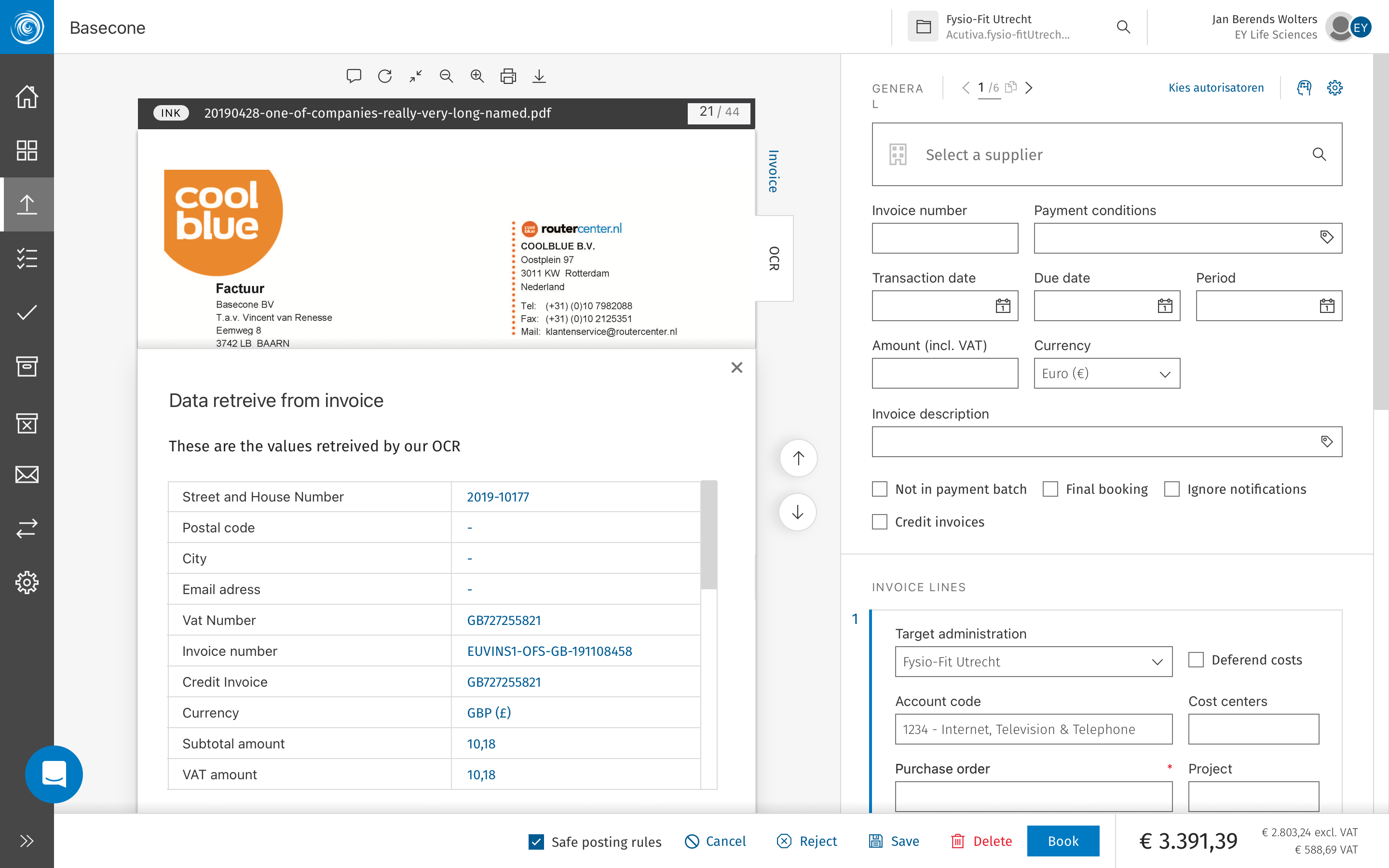 Validation overview — list view
